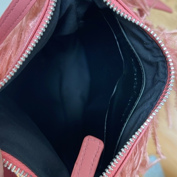 MARQUES ALMEIDA Pink Ostrich Feather and Leather purse bag NEW - Picture 8 of 12